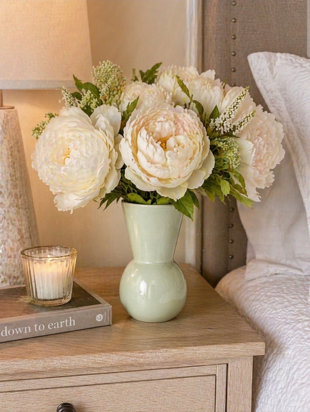 Minimalist Sage Green Ceramic Vase 8” Modern Farmhouse Boho Tabletop Decor NIB